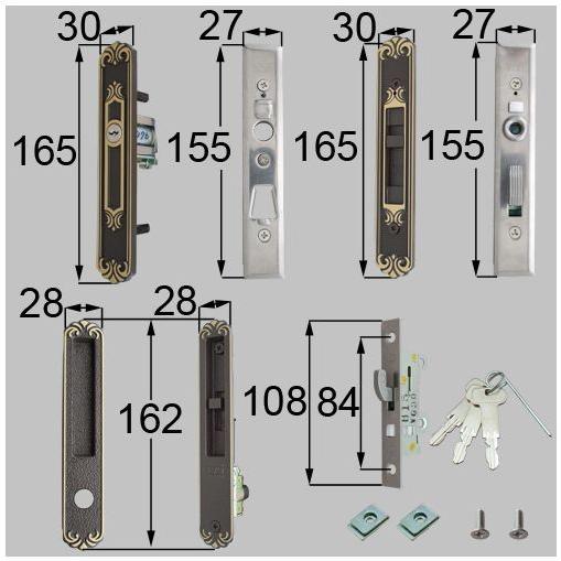 LIXIL トステム 引戸召合せ内外錠セット 商品コード : L1Y43｜Home material