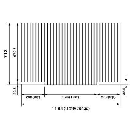 お風呂のふた パナソニック （松下電工 ナショナル） 風呂ふた 巻きふた  RLSX71MF7K1ED （RLSX71MF7K1C RLSX71MF7K1の代替品) 712×1134mm （リブ数 : 34本）