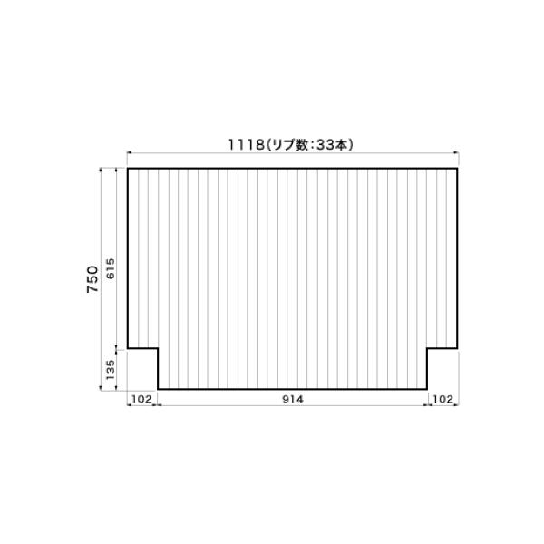 お風呂のふた パナソニック （松下電工 ナショナル） 風呂ふた 巻きふた RLU71MN1K1EC（RLU71MN1K1C RLU71MN1K1の代替品) 1118&times;750mm（リブ数：33本）｜Home material