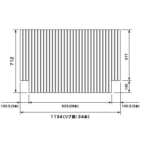 お風呂のふた パナソニック （松下電工 ナショナル） 風呂ふた 巻きふた RLU71MN7K1C (RLU71MN7K1の代替品) 712×1134mm （リブ数 : 34本）