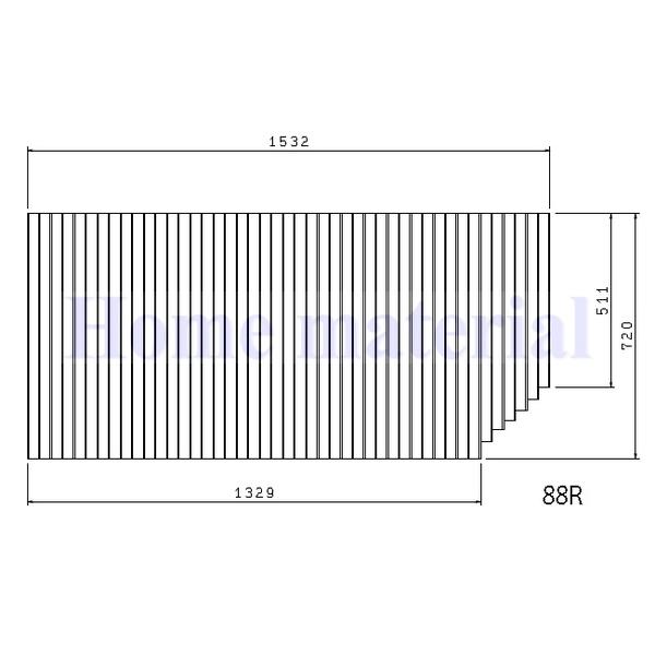 送料無料 お風呂のふた トクラス (旧ヤマハ）88R ストーリー用 GFFMGDW1A1 巻きフタ Rタイプ 風呂ふた 巻きふた （ 寸法 ）長さ W1532mm&times;D720mm｜Home material