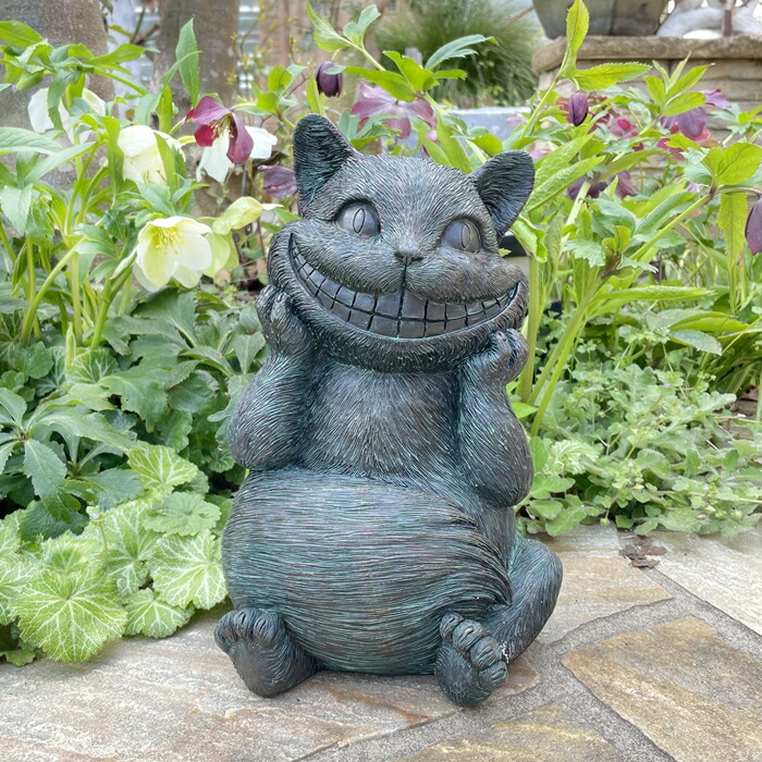 【クーポン券ふり出し中】【野川栽培所】猫 (石ころ)(15553)H\u003d27.5糎 訳が分らないの国のアリス【ガーデニング 飾りもの ガーデンオーナメント ガーデニング 飾りつけ 園地オブジェ ガーデニング雑貨】【書き出し相応う】