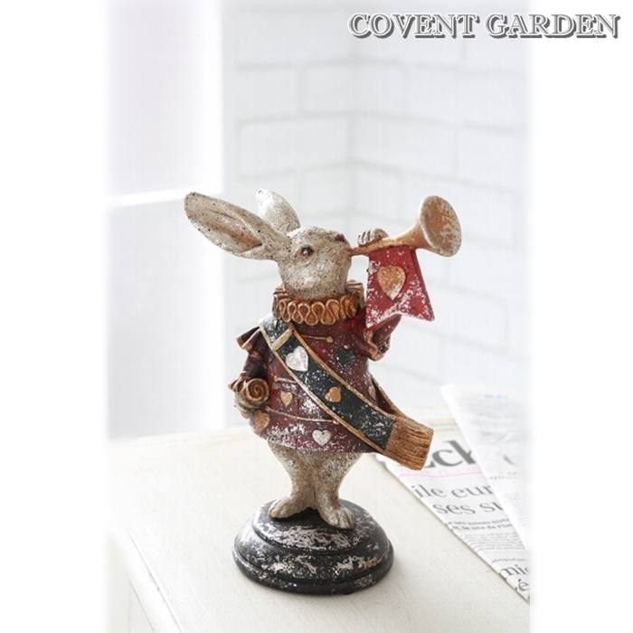 楽天市場】輸入雑貨 トランプウサギ 不思議の国のアリス 置物