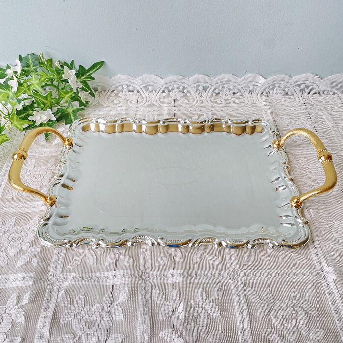 楽天市場】トレイ お盆 かわいい おしゃれ キッチン ゴールドハンドル
