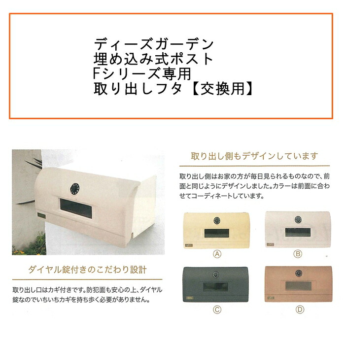 【ポスト 郵便受け用】 ディーズガーデン 埋め込み式ポストFシリーズ専用 取り出しフタ 【交換用】【POST 郵便ポスト/用】【メーカー直送品】【インボイス対応】