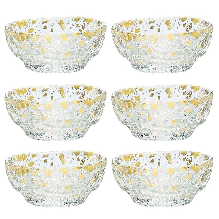 【送料無料】 東洋佐々木ガラス 小皿 金箔鉢 日本製 約φ7.0×3.0cm 43250G 6個入 43250G
