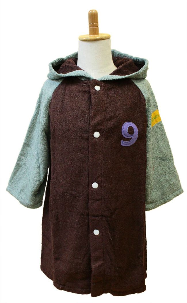 【送料無料】 田中産業 今治 mama&me NUMBER-COLOR キッズバスローブ M (着丈約60×幅42cm) チョコレート (NO.9)