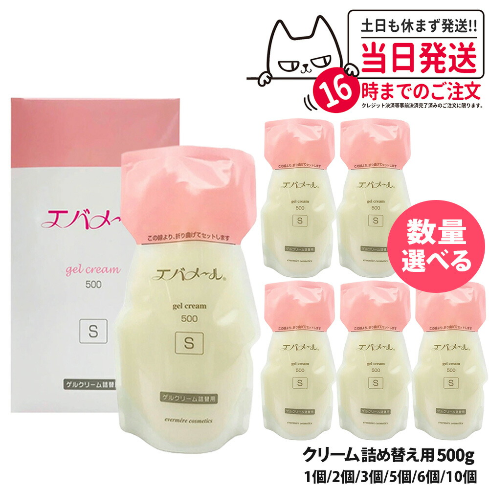 エバメール gel cream 500 S 2個セット エバメール 正規品 オールインワンゲル クリーム 詰替え用 500g