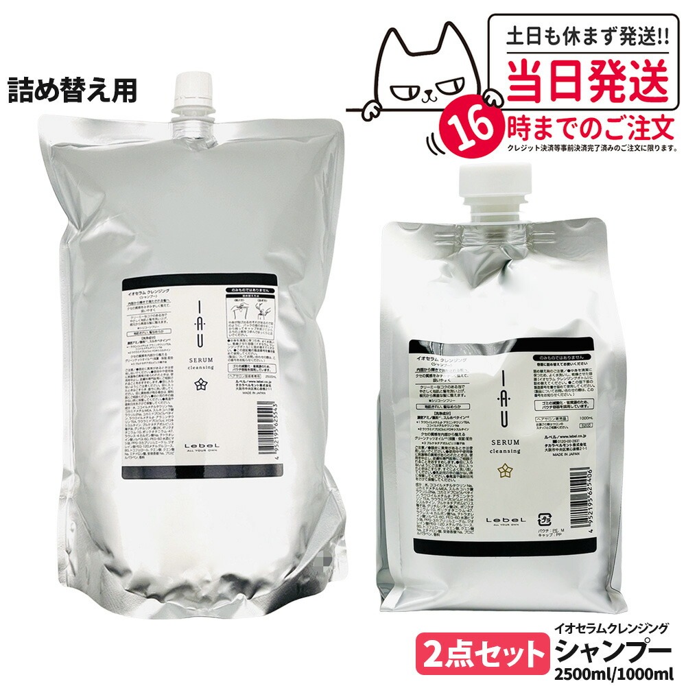 【2点セット 国内正規品】LebeL ルベル イオ セラム クレンジング シャンプー 1000ml/2500ml 詰め替え用 詰替 地肌ケア うるおい まとまり 指通り なめらか くせ毛ケア デイリーヘアケア 送料無料