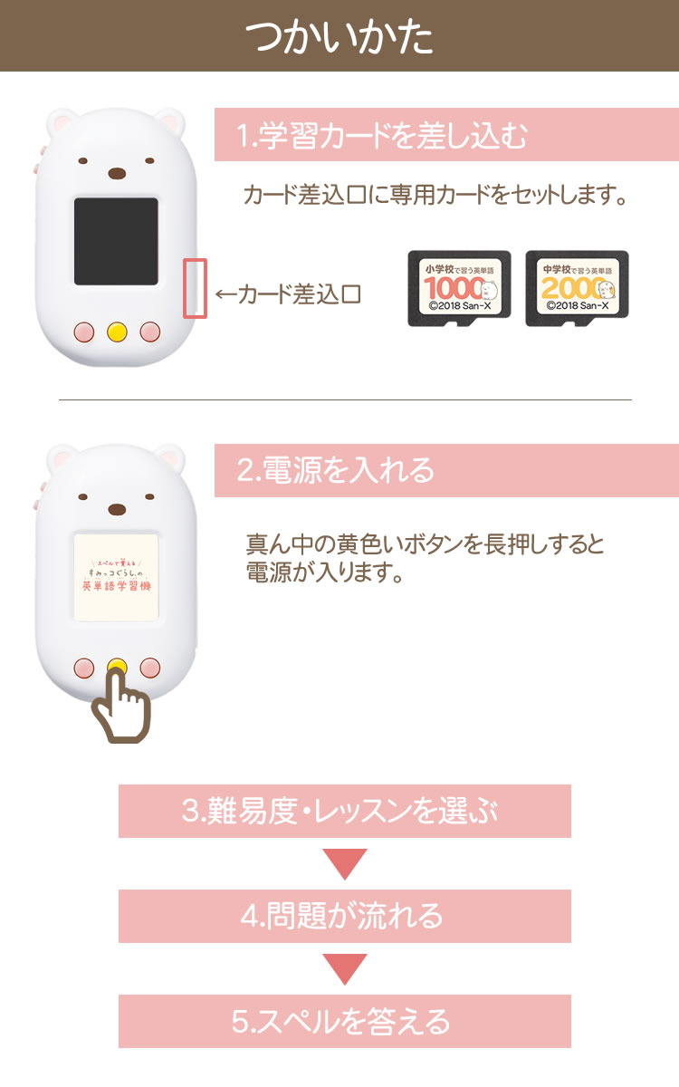 最新人気 すみっコぐらし とんかつ ポーチ付き 英単語 学習機 Egs 003 すみっコぐらしの英単語学習機 子供 英語 学習 中学校 中学生ソフト付き 交換無料 Blog Jotajota Net Br