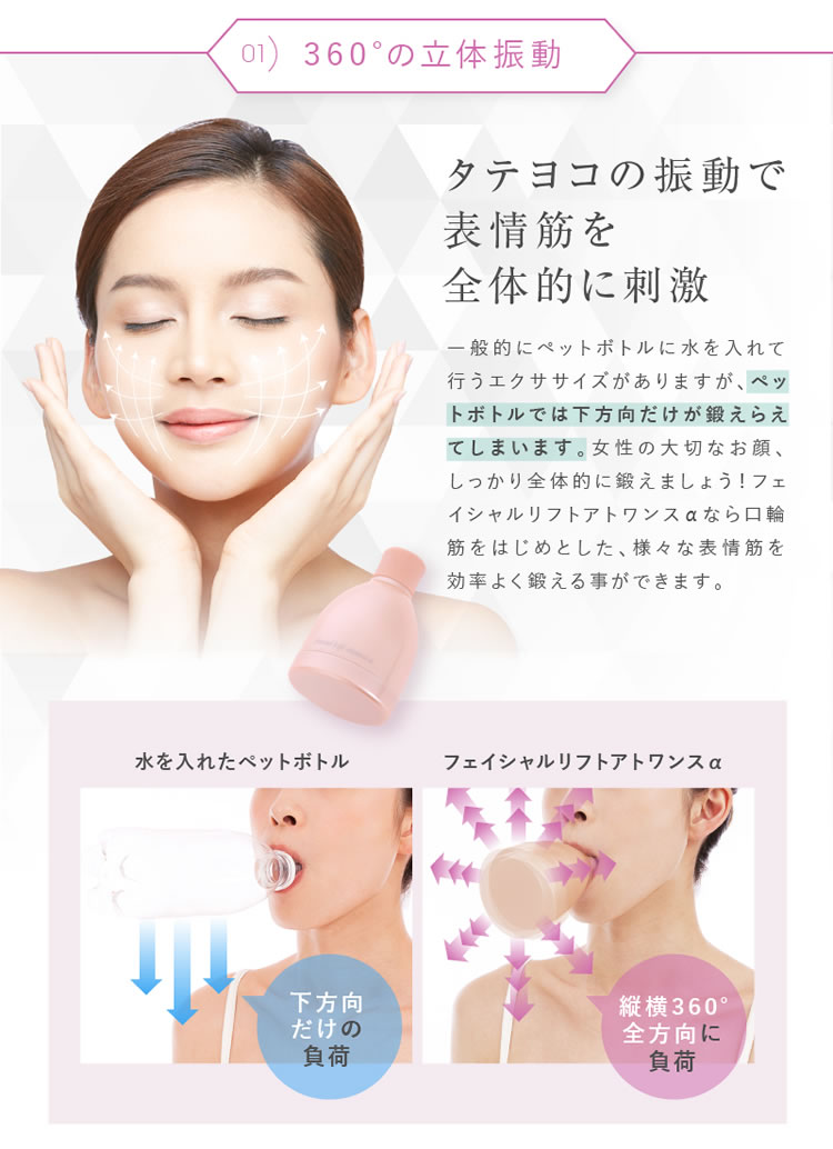 スチームタオル付き フェイシャルローラー付タイプ 表情筋 美顔器 オムニ フェイシャルリフト ビギナーズセット アトワンスa 美顔ローラー