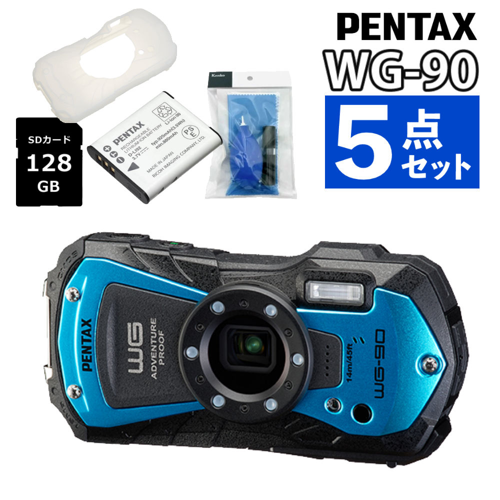 PENTAX WG-90 防水デジタルカメラ 128GB SDカード付き　新品 Amazon | PENTAX WG-90 ブラック【SD128GBセット】 本格防水