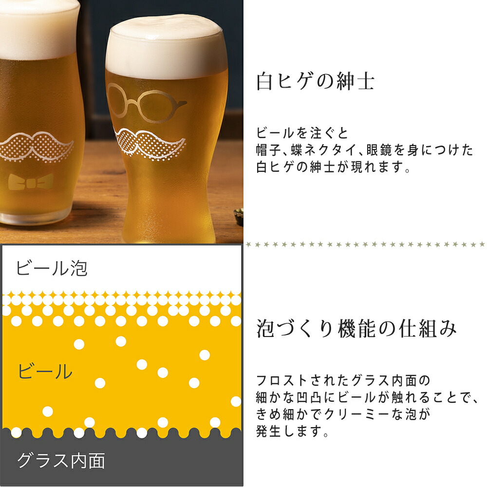 楽天市場 2点 セット ビアグラス Gentle Beer 泡づくり ピア 蝶ネクタイ おしゃれ かわいい 可愛い おすすめ 泡立ち ガラス ビール 専用グラス イラスト プレゼント 贈り物 父親 女性 ホームショッピング