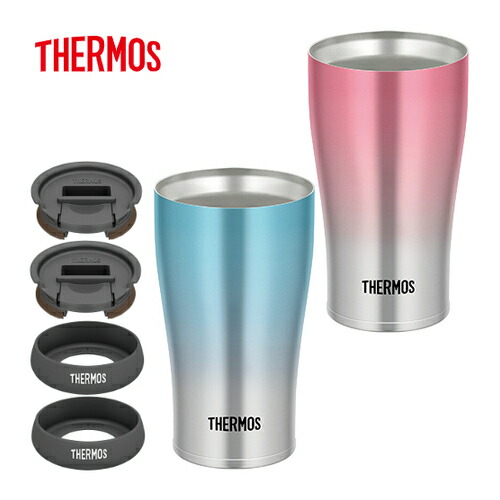 ピンク ブルー ペアセット サーモス 真空断熱タンブラー 340ml 専用フタ 底カバー Thermos ステンレス製魔法びん構造 保温 保冷 両対応 食器洗い機使用可 Jde 341c Jda Lid S Jda Bottom Cover S Psicologosancora Es