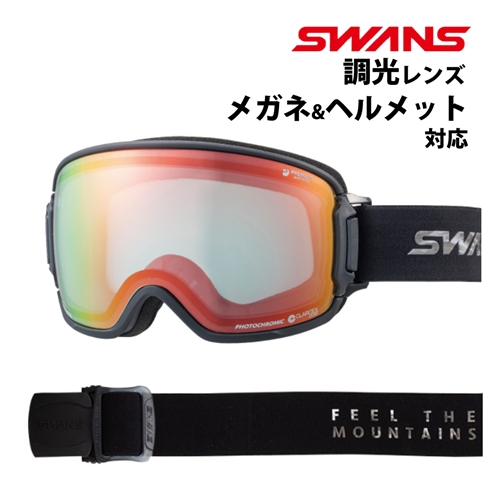 スキー新品 SWANS ゴーグル HELI-XED BK 面発熱HEATレンズスポーツ