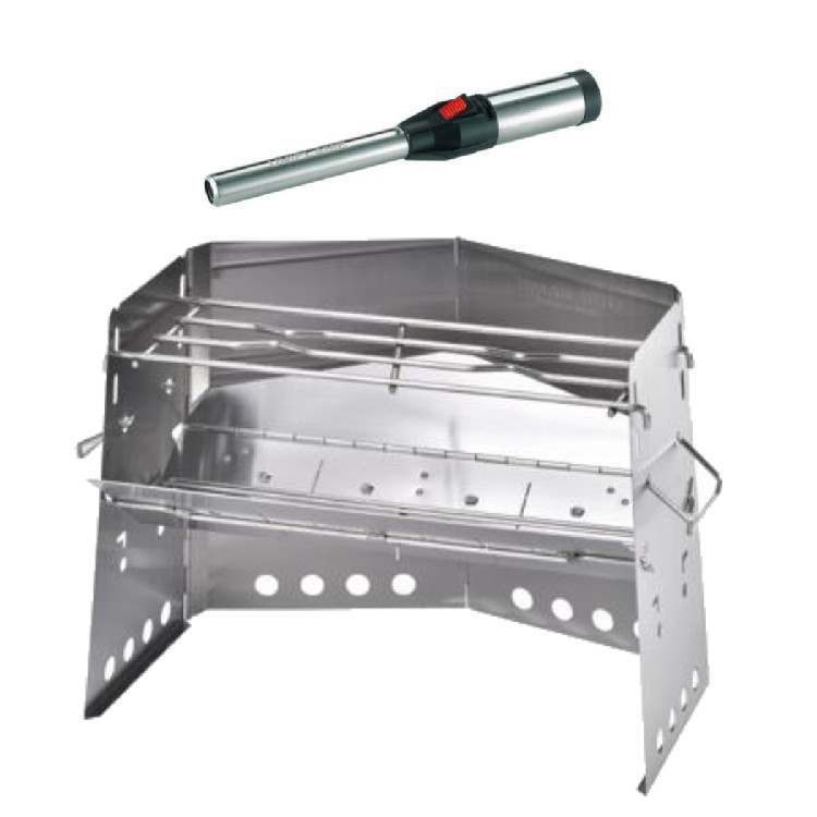ユニフレーム 薪グリル II & スティックターボ II 682845 632048 焚き火台 BBQ バーベキュー コンロ キャンプ飯 炭火調理用 ステンレス製かまど ターボライター UNIFLAME(ラッピング不可)|ホームショッピング