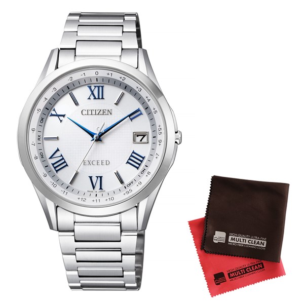 【セット】【国内正規品】[シチズン]CITIZEN 腕時計 CB1110-61A [エクシード]EXCEED メンズ エコ・ドライブ電波時計 ダイレクトフライト＆クロス2枚セット｜ホームショッピング