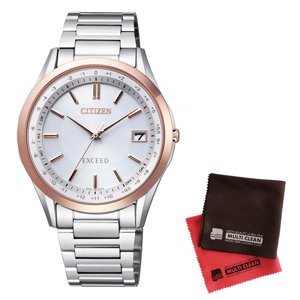 【セット】【国内正規品】[シチズン]CITIZEN 腕時計 CB1114-52A [エクシード]EXCEED メンズ エコ・ドライブ電波時計 ダイレクトフライト＆クロス2枚セット｜ホームショッピング
