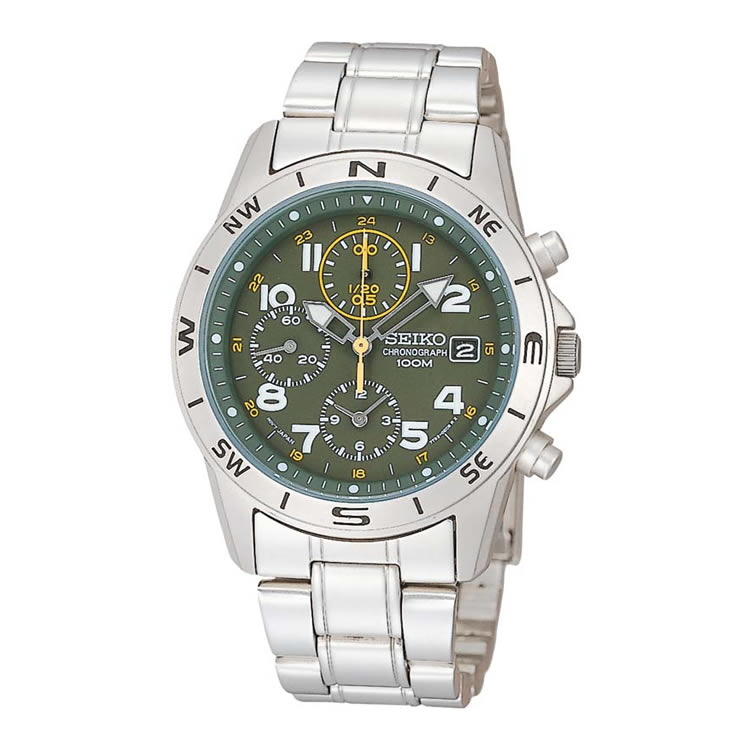 SEIKO クォーツ時計 3本セット(海外モデル) SEIKO セイコー クロノグラフ アラビア数字文字盤 （海外モデル