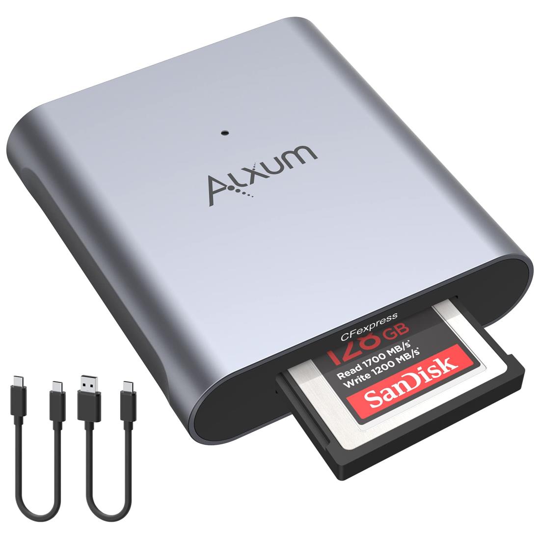 Alxum CFexpress Type B カードリーダー USB 3.2 Type C to CFexpress B メモリカードアダプタ 10Gbps高速転送 CFexpress専用カードリーダー アルミ合金 高耐久 Thunderbolt 3 ポート接続サポート