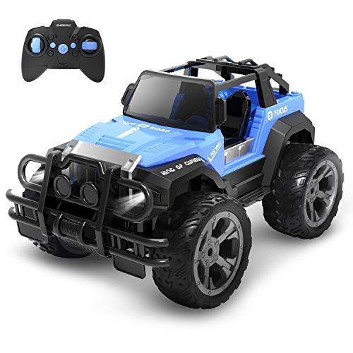 DEERC ラジコンカー こども向け オフロード ジープ 充電式バッテリー RCカー 1/18 操作時間80分 2.4GHz リモコンカー 子供向け おもちゃ ク リ ス マ ス プレゼント 子供 男の子 小学生 中学生 贈り物 DE42