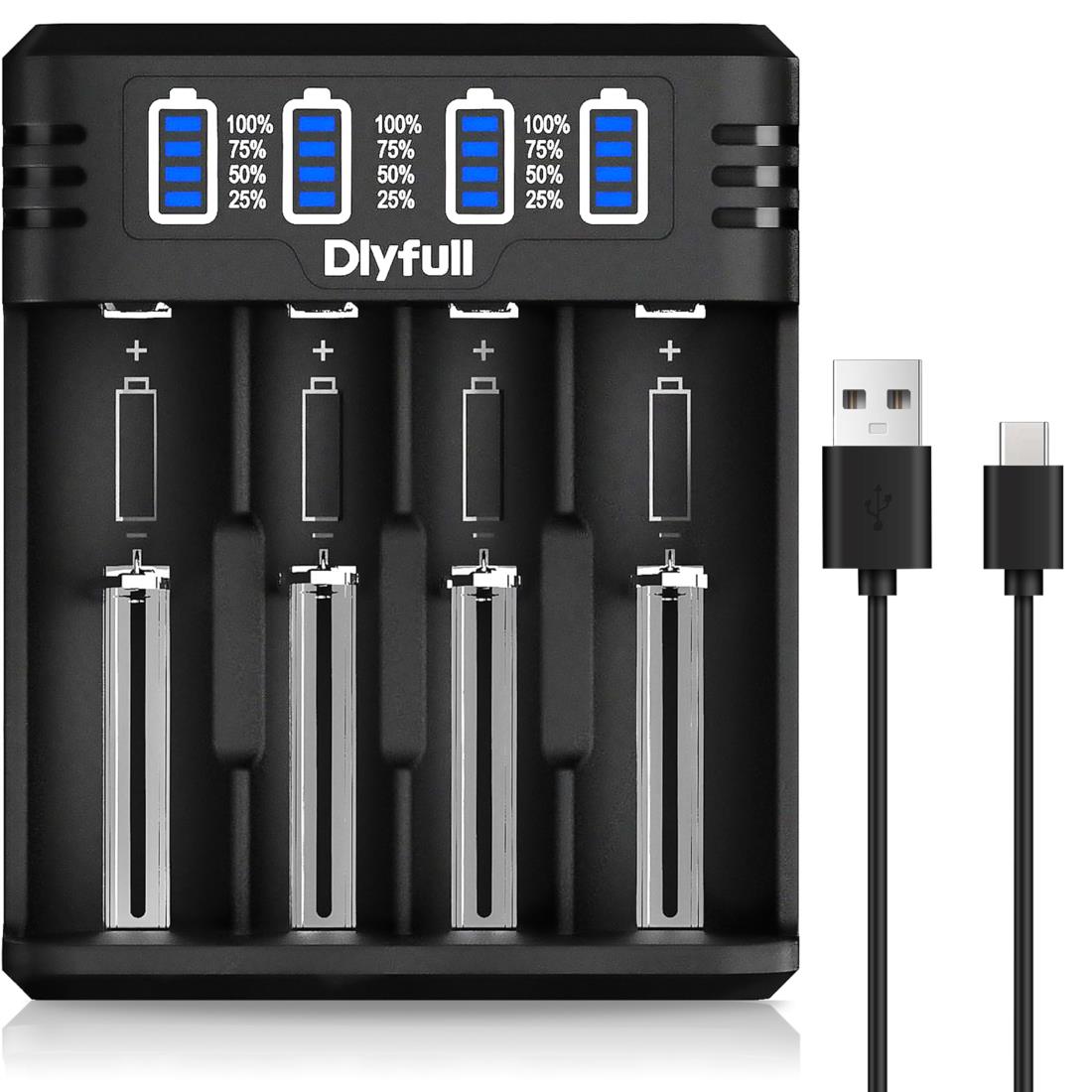 楽天市場】Dlyfull 急速充電池充電器 18650リチウムイオン電池