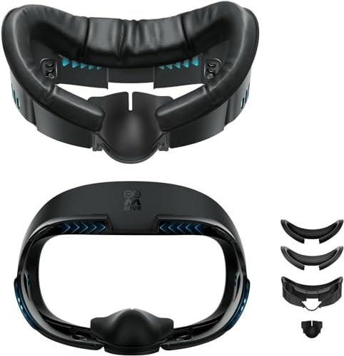 AMVR Quest 3 に対応フェイスクッション、インターフェイスブラケット PU＆アイスシルクフェイスフォームパッド交換 通気性 洗濯可能 光漏れを軽減 専用 vr アクセサリー(MODE 1)