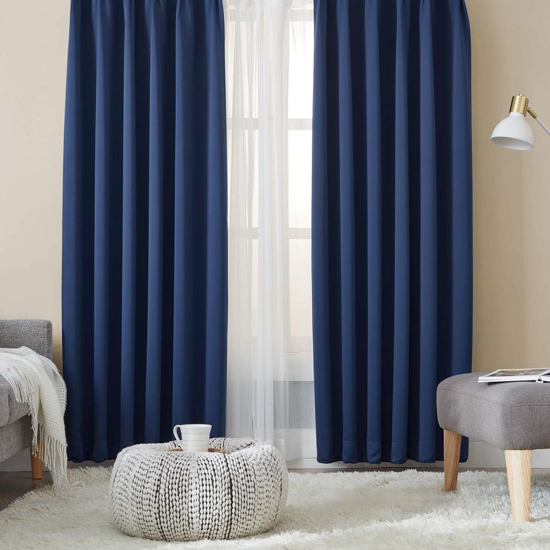 楽天市場】Hansleep カーテン 1級遮光 4枚組 ネイビー 幅100cm丈200cm