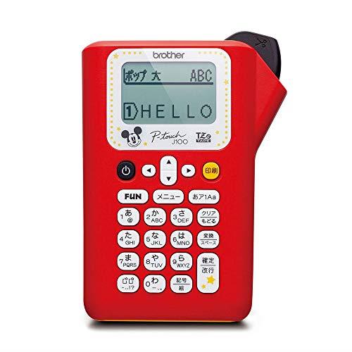 ブラザー工業 ラベルライ ター ピータッチ PT-J100MCR ミッキーレッド(3.5mm~12mm幅/TZeテープ)