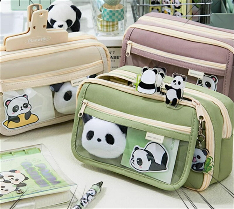 楽天市場】大容量 パンダ ペンケース かわいい 多機能 筆箱 ツール 筆