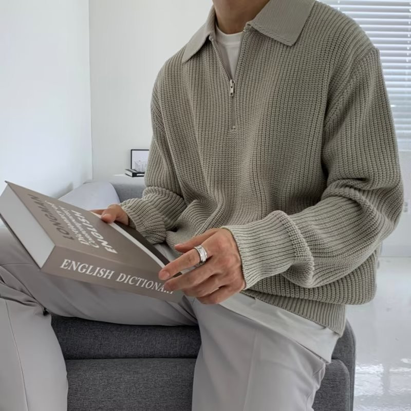 楽天市場】チャック 春服 ニットトップス メンズ 送料無料 長袖