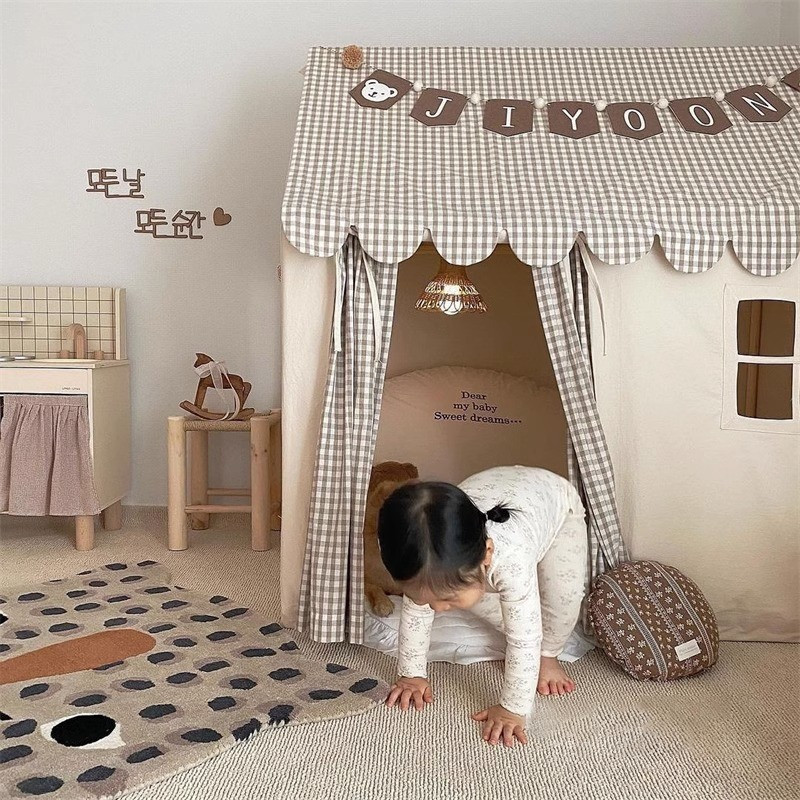 プレイハウス ベビーテント 赤ちゃん キッズテント お姫様 睡眠テント PVC 子供テント お城 テントハウス プリンセスの城型 可愛い プレイテント 室内 おままごと 男の子 女の子 ゲームハウス PVC カーテン付き 秘密基地 隠れ家 アクセサリーなし|Hompart
