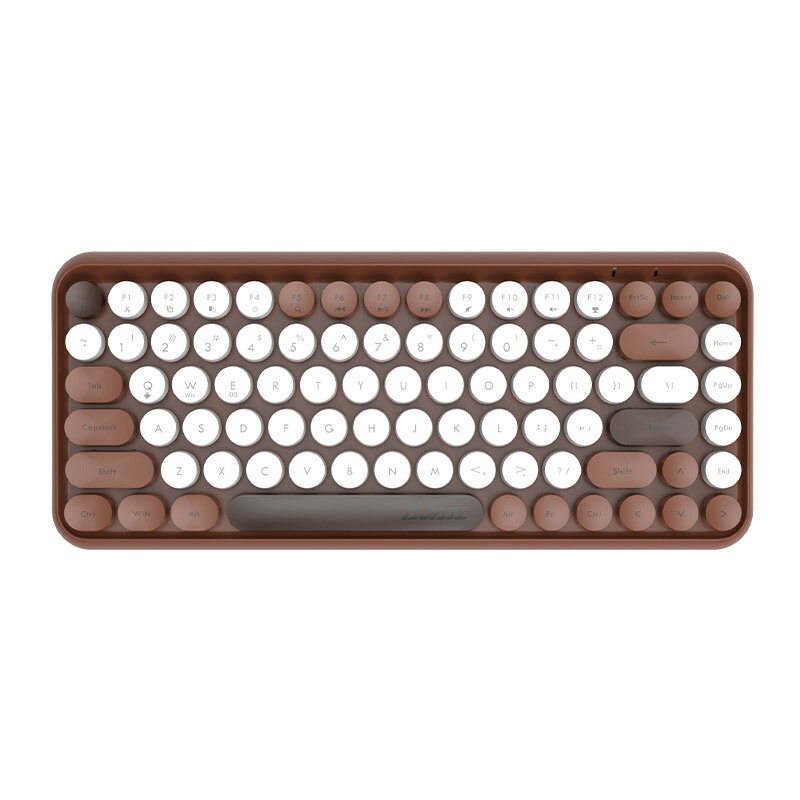 ワイヤレスキーボード bluetooth キーボード 無線 静音 軽量 ipad PC macタブレット用キーボード かわいい bluetooth コンパクト レトロ タイプライター風 円形キーキャップ キーボードマウスセット US配列 人気ギフト贈り物
