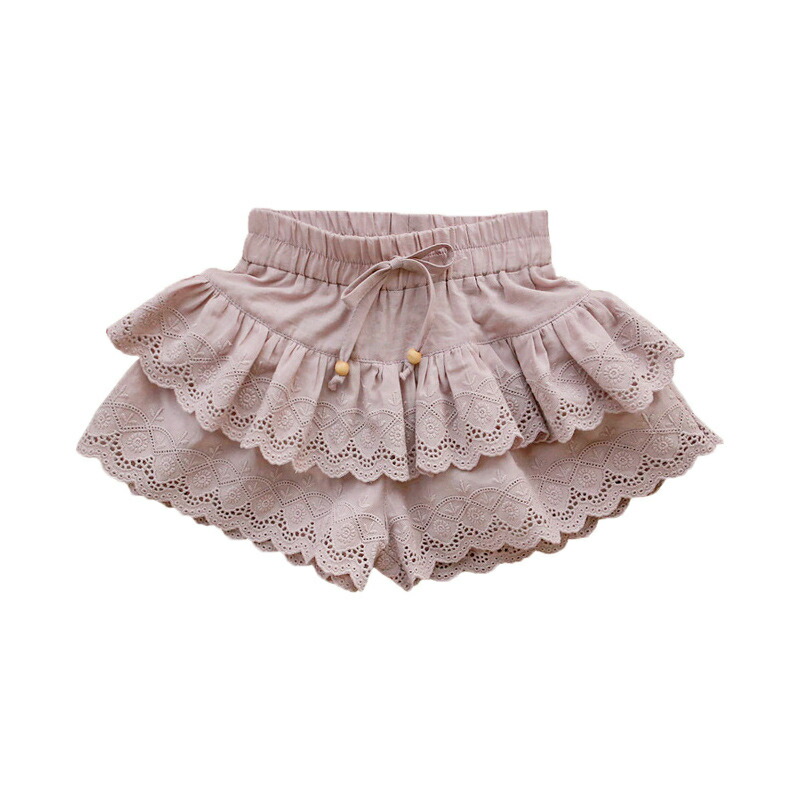 ティアードパンツ キュロット 女の子 キッズ ベビー ボトムス 子供服 半パンツ 半ズボン レース おしゃれ 可愛い カジュアル ストレッチ 綿 卒業式 入学式 卒園式 入園式 通学 お姫様 プリンセス 結婚式/パーティー/演奏会/発表会/撮影用 ベージュ パープル グリーン
