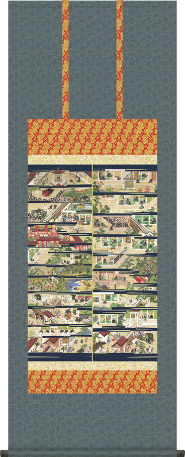 掛け軸 親鸞聖人御絵伝 山村観峰 尺五あんどん 桐箱 仏画掛軸・送料無料掛け軸
