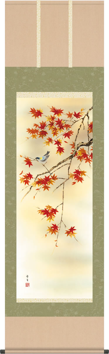 楽天市場】掛け軸-秋草に白鷺／田村 竹世（尺五・床の間に秋用掛軸花鳥