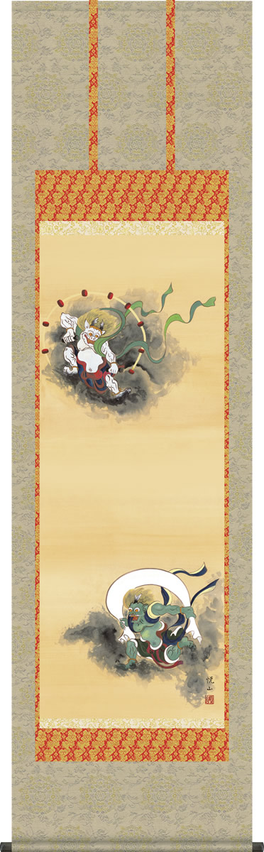 楽天市場】掛け軸 掛軸 観音様風神雷神(斎藤 悦山)送料無料 代引手数料