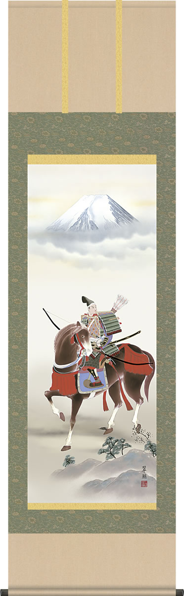 楽天市場】掛け軸 掛軸（かけじく）[尺五立]馬上武者（鈴木 翠朋）全国