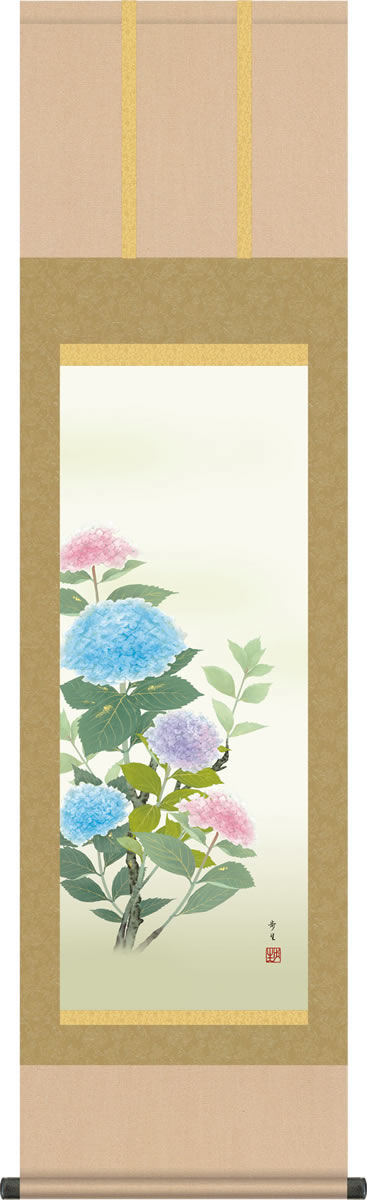楽天市場】掛け軸-夜桜／緒方葉水（尺五）花鳥画掛軸・送料無料