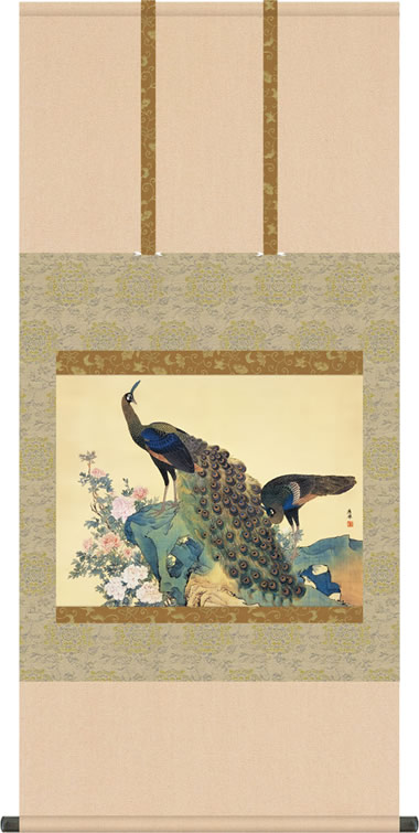 楽天市場】掛軸 掛け軸 猫梅 菱田春草 尺五立 約横54.5cm×縦190cm