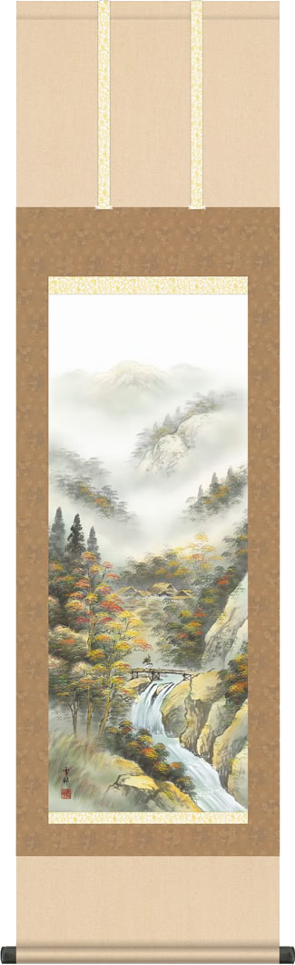 楽天市場】掛け軸 掛軸（かけじく）尺三幅 望郷彩遷（中山 雪邨