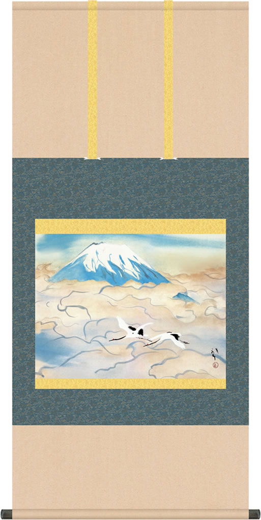 楽天市場】10年保証 掛け軸 名画複製画 舞鶴図 川端龍子 尺5 桐箱付き