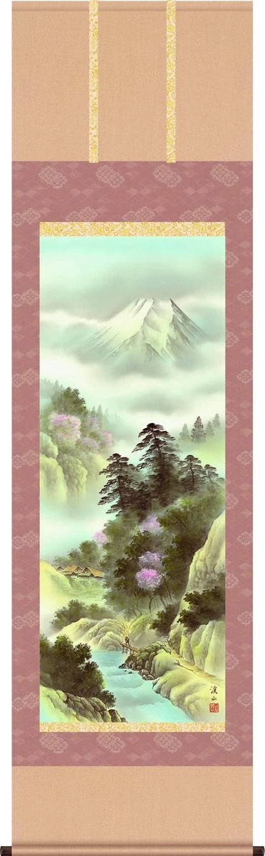 楽天市場】掛け軸 掛軸（かけじく）四季賞翫 春 万山乱花（伊藤 渓山