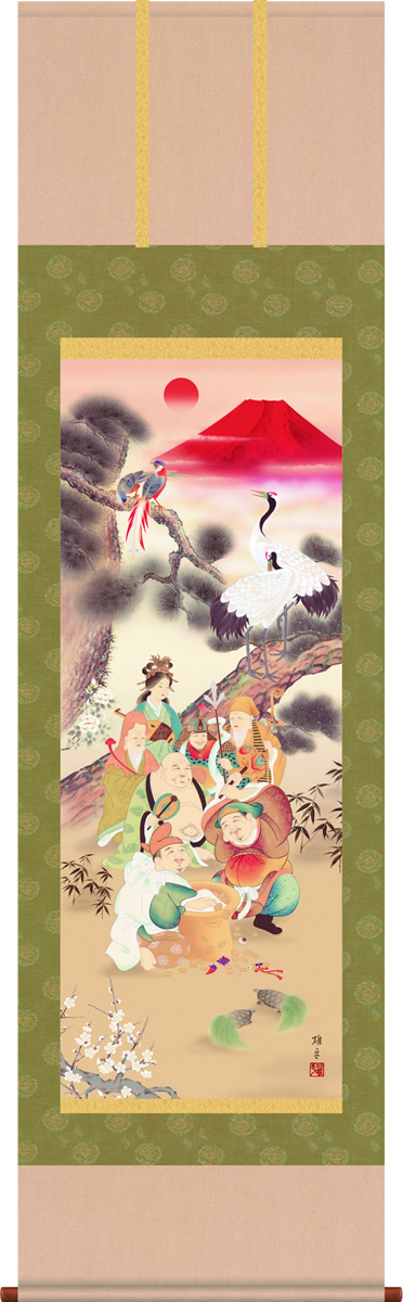 楽天市場】掛軸 掛け軸 吉祥双鶏図 打田洋美 干支の縁起開運祈願掛軸