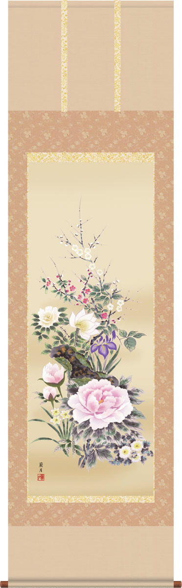 楽天市場】掛け軸 四季花 (吉井蘭月) 送料無料 掛軸 : 掛け軸・絵画の