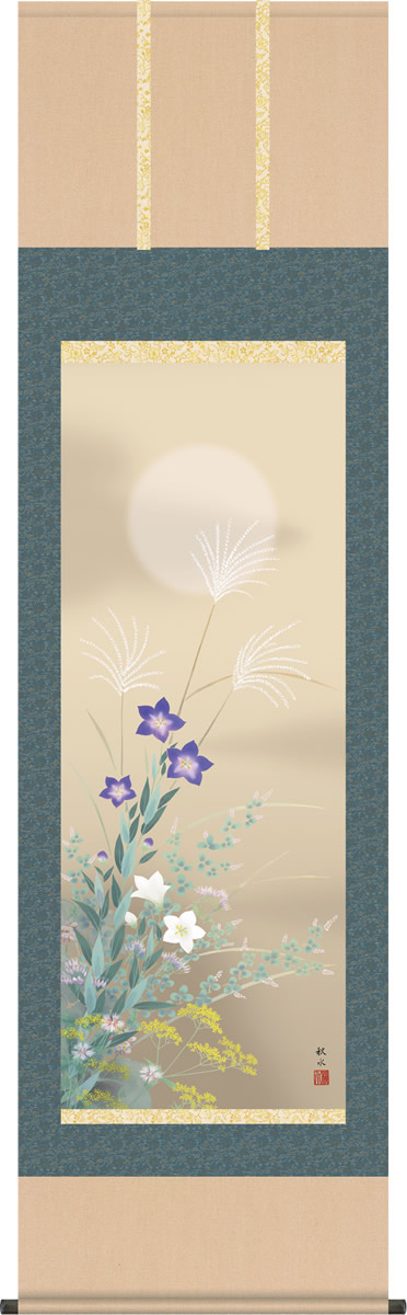 楽天市場】掛軸 藤田春穂 「月紅葉」 九寸立 日本画 真筆 手描き 花鳥