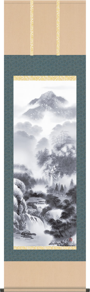 掛け軸-閑雅悠景／長江桂舟（尺五 桐箱）山水画掛軸・送料無料掛け軸[和室 床の間 モダン ギフト おしゃれ 壁掛け 吊るす 安い 贈物 贈答 表装] 21,754円