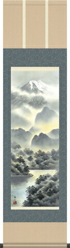 呉甫/富士山雲水画賛/行雲清水/掛軸☆宝船☆Z-470 楽天市場】掛け軸 掛軸（かけじく）尺三幅 富士麗浄（鈴村 秀山