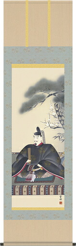 掛け軸-天神／清水　雲峰（尺五・床の間に慶事用掛軸慶祝画掛軸をどうぞ）[和室 床の間 お正月 お祝い モダン ギフト オシャレ 壁掛け 安い 贈物 贈答 表装] [送料無料]