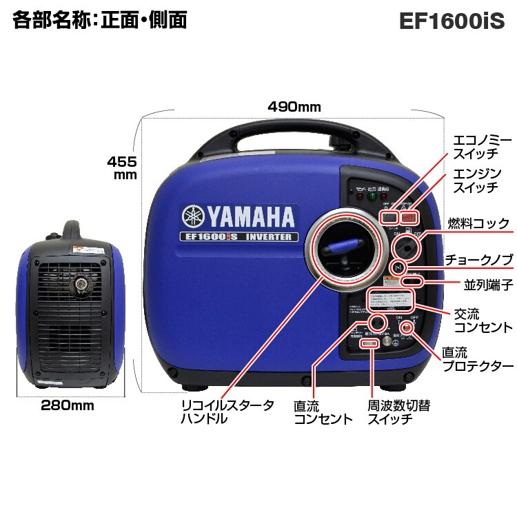 楽天市場 11月1日はplowの日 全品p5倍 発電機 小型 家庭用 ヤマハ インバーター Ef1600is 2年保証 送料無料 業務用 防災 在庫あり プラウオンラインストア楽天市場店